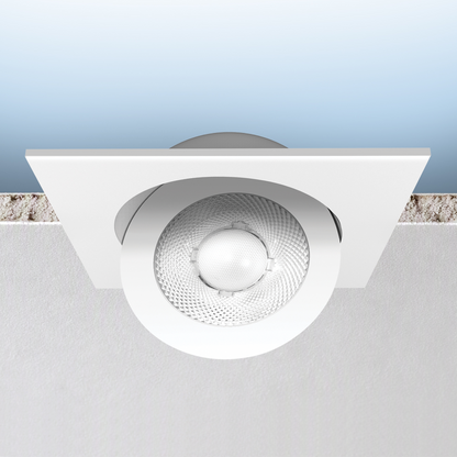Luxrite LR23335 4" Recessed Floating Gimbal - 5 CCT Selectable Square Trim