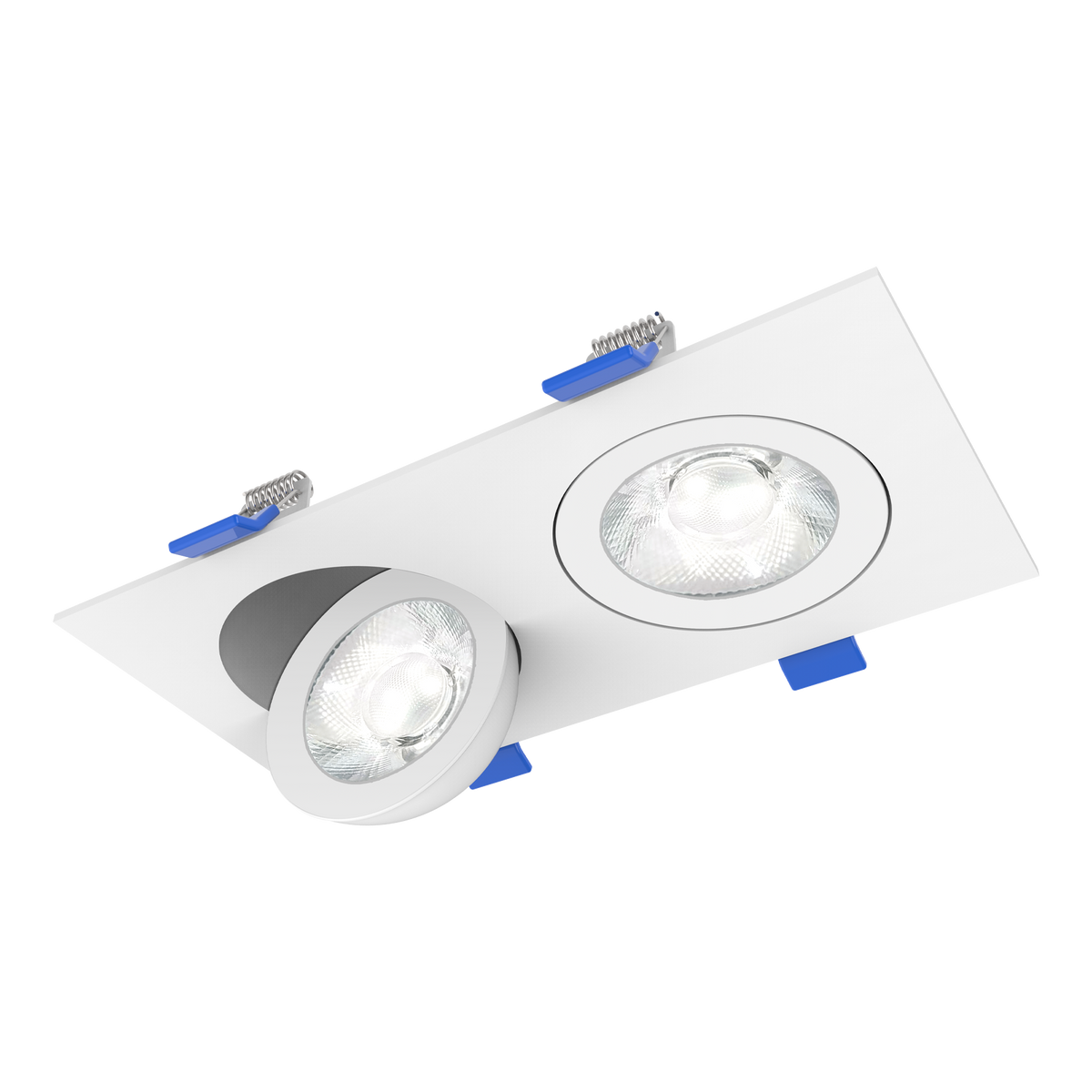 Luxrite LR23336 4" Recessed Floating Gimbal - 5 CCT Selectable Square Trim 2-HEAD