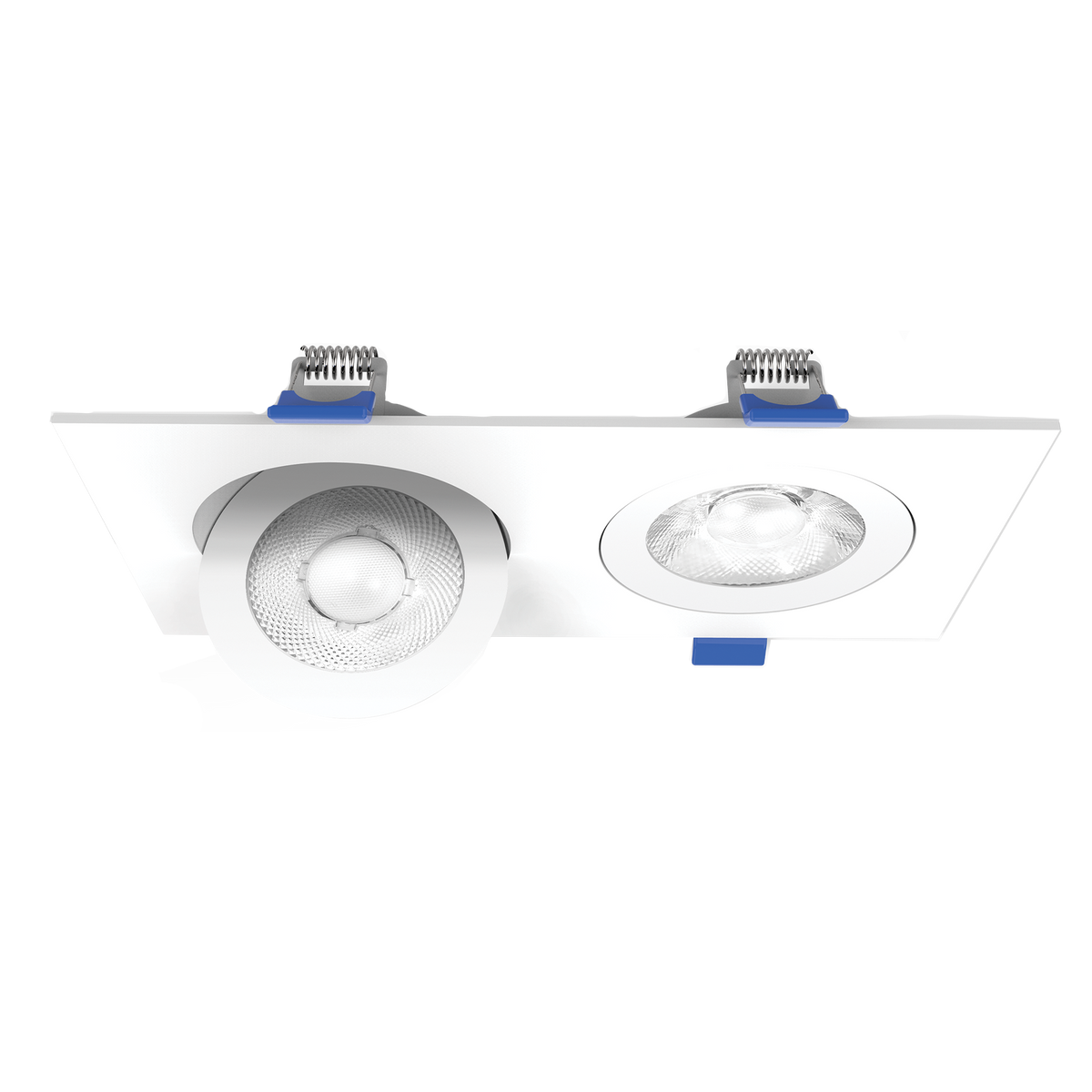 Luxrite LR23336 4" Recessed Floating Gimbal - 5 CCT Selectable Square Trim 2-HEAD