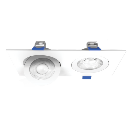 Luxrite LR23336 4" Recessed Floating Gimbal - 5 CCT Selectable Square Trim 2-HEAD