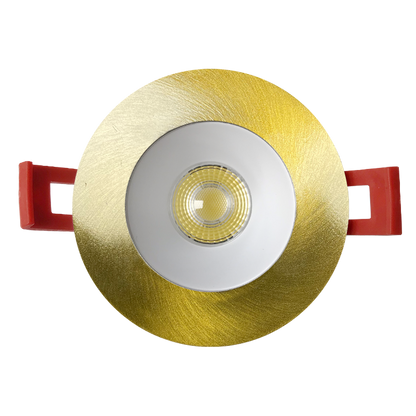 Luxrite LR23436 2" Regressed Interchangeable Canless Spotlight Round Brass Trim