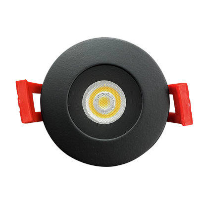 Luxrite LR23461 1" Regressed 5CCT Interchangeable Canless Spotlight Round Black Trim