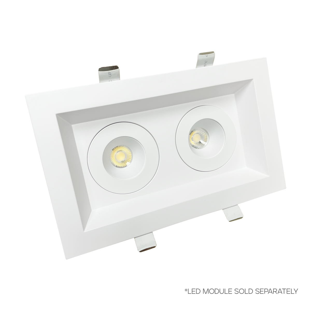 Luxrite LR23465 2" Regressed Plate - 2 Head White Finish