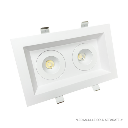 Luxrite LR23465 2" Regressed Plate - 2 Head White Finish