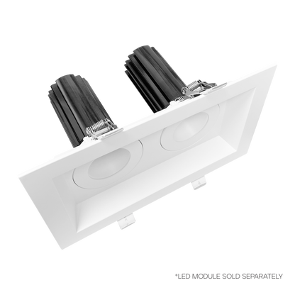 Luxrite LR23465 2" Regressed Plate - 2 Head White Finish