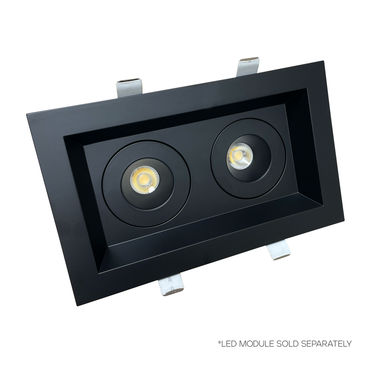 Luxrite LR23466 2" Regressed Plate - 2 Head Black Finish