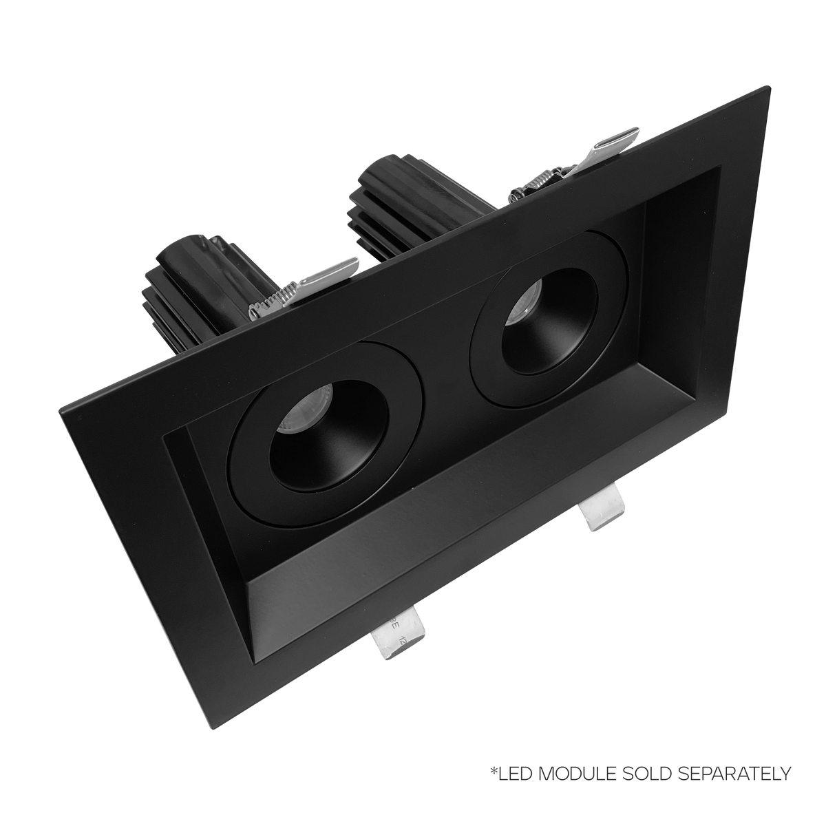 Luxrite LR23466 2" Regressed Plate - 2 Head Black Finish