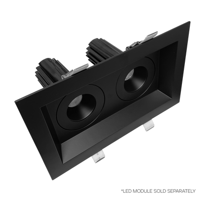 Luxrite LR23466 2" Regressed Plate - 2 Head Black Finish