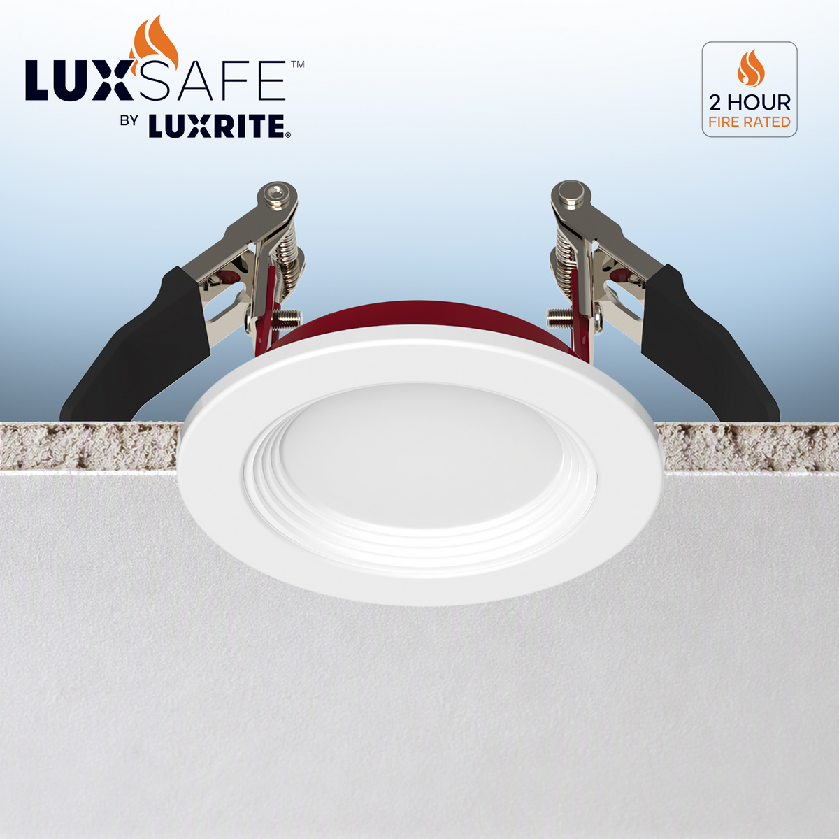 Luxrite LR23490 6.5W 3" Fire Rated Step Baffled Canless Spotlight - 5CCT Selectable