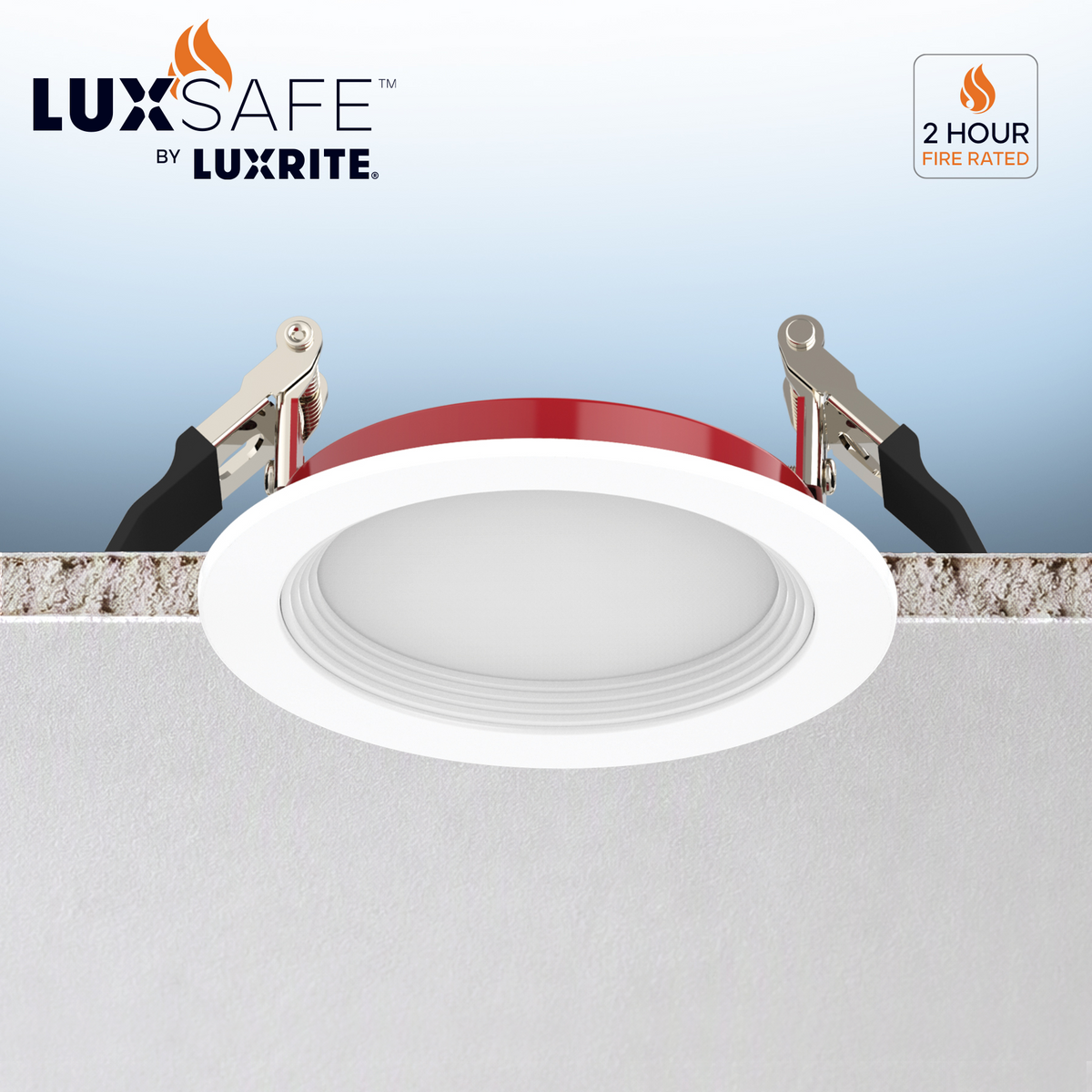 Luxrite LR23491 10W 4" Fire Rated Step Baffled Canless Spotlight - 5CCT Selectable