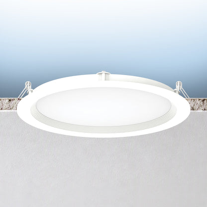 Luxrite LR23733 23W 8" Mini Panel Round 5CCT Baffled Canless Wafer Spotlight
