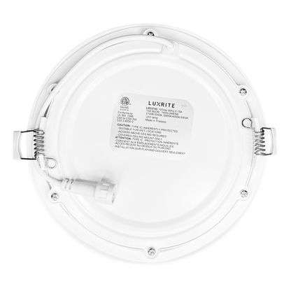 Luxrite LR23745 15W 6" Mini Panel Round 5CCT High Output Smooth Canless Wafer Spotlight