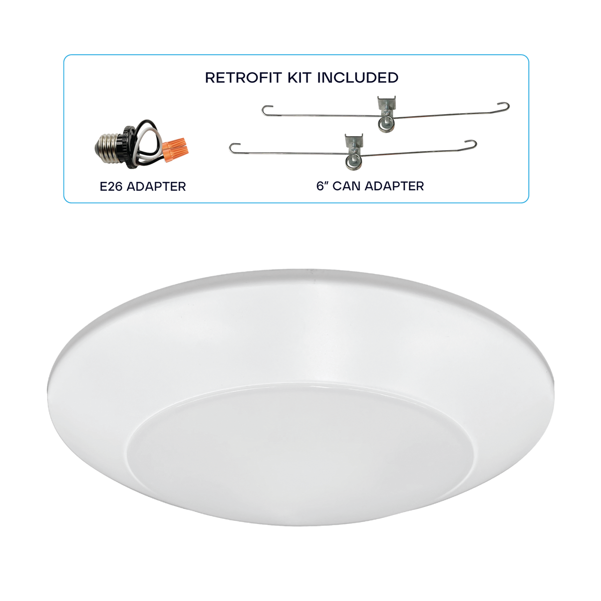 Luxrite LR23865 27W 8" Surface Mount Disk + Recessed Can Retrofit 5CCT