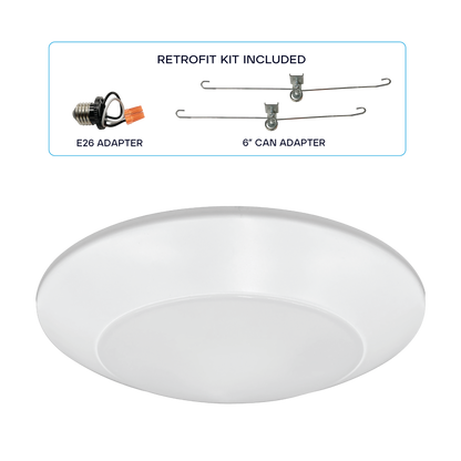 Luxrite LR23865 27W 8" Surface Mount Disk + Recessed Can Retrofit 5CCT