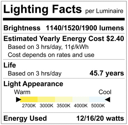 Luxrite LR23976 6" Commercial Downlight , Baffled, CCT & Wattage Selectable, Universal Voltage, Dual Dimming