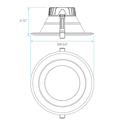 Luxrite LR23982 8" Commercial Downlight 5 CCT & 3 Wattage Selectable - Universal Voltage/dual Dimming High Output