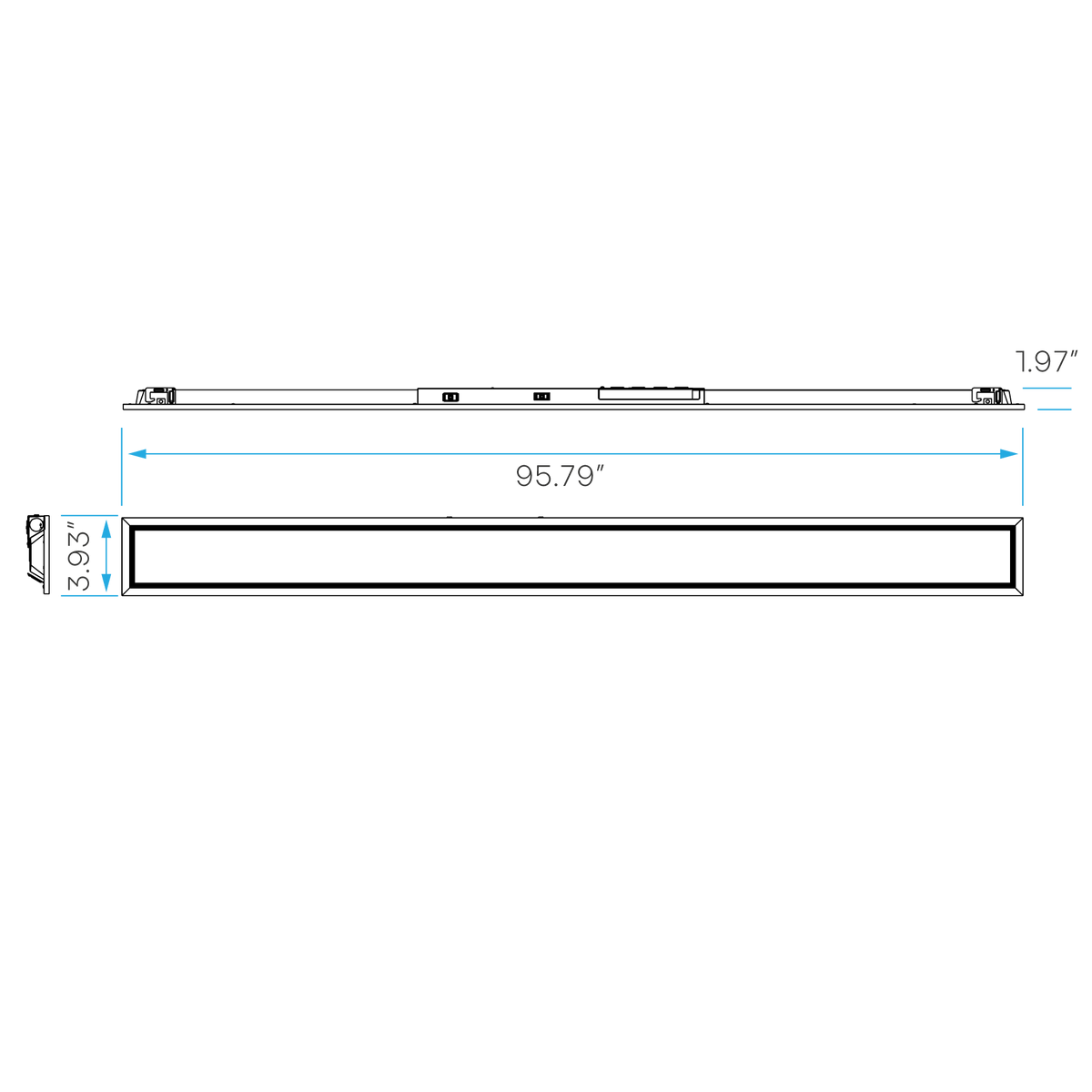 Luxrite LR24223 4" X 8' Recessed Backlit Panel - CCT & Wattage Selectable