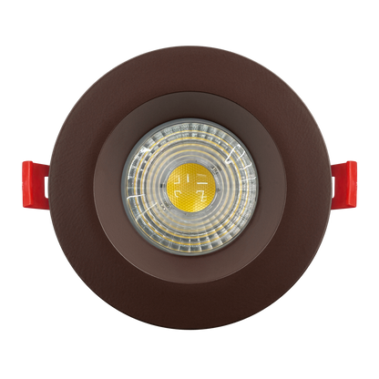 Luxrite LR24963 4" Regressed 5CCT Interchangeable Canless Spotlight Round Smooth Bronze Trim