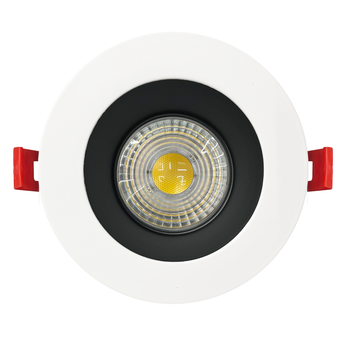 Luxrite LR24967 4" Regressed 5CCT Interchangeable Canless Spotlight Round Smooth Black/white Trim
