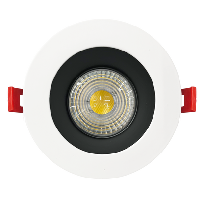 Luxrite LR24967 4" Regressed 5CCT Interchangeable Canless Spotlight Round Smooth Black/white Trim