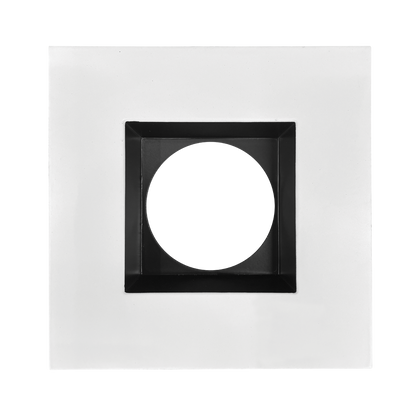 Luxrite LR24968 4" Regressed 5CCT Interchangeable Canless Spotlight Square Smooth Black/white Trim