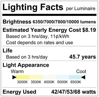 Luxrite LR25166+EM 8' Linkable Linear Wrap - 5CCT & 4 Wattage Selectable + EM