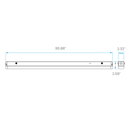Luxrite LR25227+MS 8' Quick Release Slim Linear Fixture - 3CCT & Wattage Selectable High Output +ms