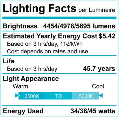 Luxrite LR25260 4' Vaportight Linear Wattage Selectable 3CCT