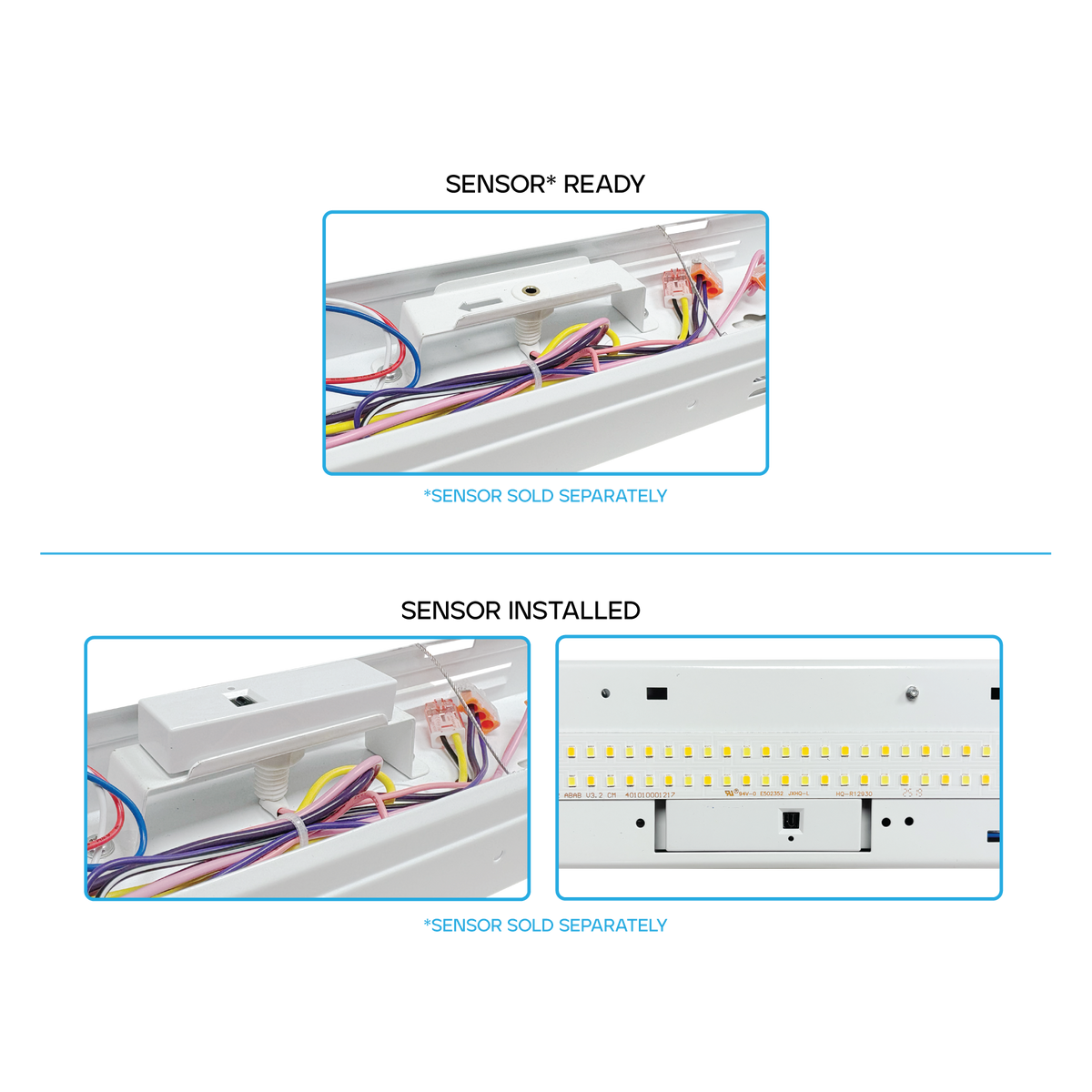 Luxrite LR25363+MS 4' High Output Linear Fixture Sensor Ready - 5CCT & 4 Wattage Selectable + MS