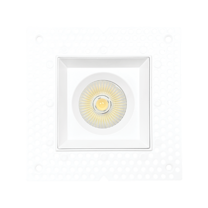Luxrite LR25424 3" Regressed Trimless Push N' Lock Square Mesh - White Finish
