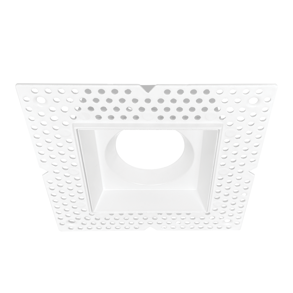Luxrite LR25424 3" Regressed Trimless Push N' Lock Square Mesh - White Finish
