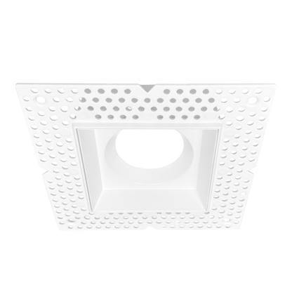Luxrite LR25424 3" Regressed Trimless Push N' Lock Square Mesh - White Finish