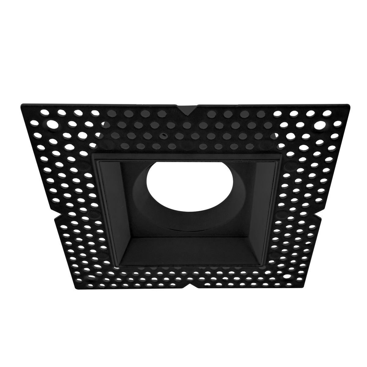 Luxrite LR25425 3" Regressed Trimless Push N' Lock Square Mesh - Black Finish
