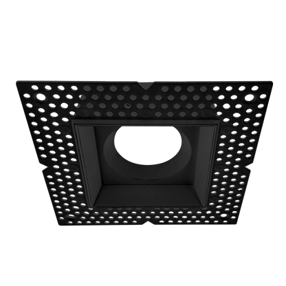 Luxrite LR25425 3" Regressed Trimless Push N' Lock Square Mesh - Black Finish