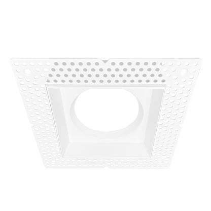 Luxrite LR25428 4" Regressed Trimless Push N' Lock Square Mesh - White Finish