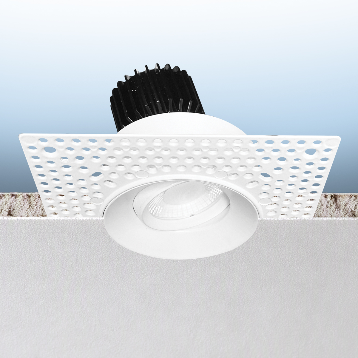 Luxrite LR25433 12W 3" Gimbal Push N' Lock Trimless Spotlight - CCT Selectable Dual Dimming/universal Voltage