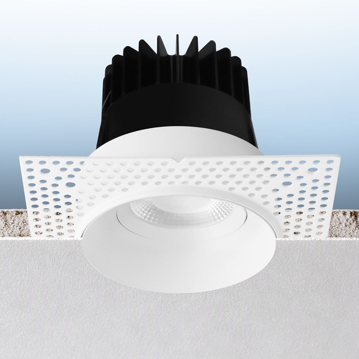 Luxrite LR25434 20W 4" Gimbal Push N' Lock Trimless Spotlight - CCT Selectable Dual Dimming/universal Voltage