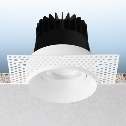 Luxrite LR25434 20W 4" Gimbal Push N' Lock Trimless Spotlight - CCT Selectable Dual Dimming/universal Voltage