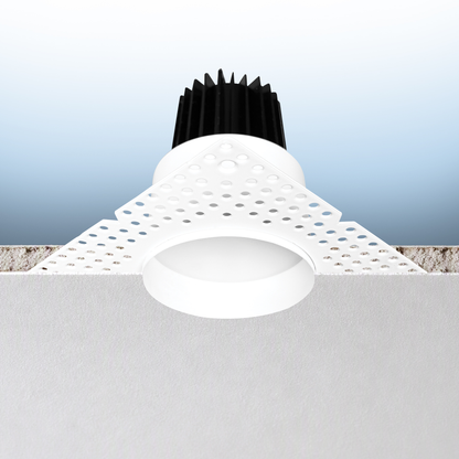 Luxrite LR25436 15W 3" Regressed Trimless Push N' Lock Spotlight - CCT Selectable Universal Voltage/dual Dimming/universal Voltage Round