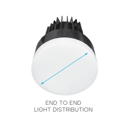 Luxrite LR25436 15W 3" Regressed Trimless Push N' Lock Spotlight - CCT Selectable Universal Voltage/dual Dimming/universal Voltage Round