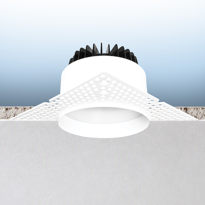 Luxrite LR25438 25W 4" Regressed Trimless Push N' Lock Spotlight - CCT Selectable Universal Voltage/dual Dimming/universal Voltage Round
