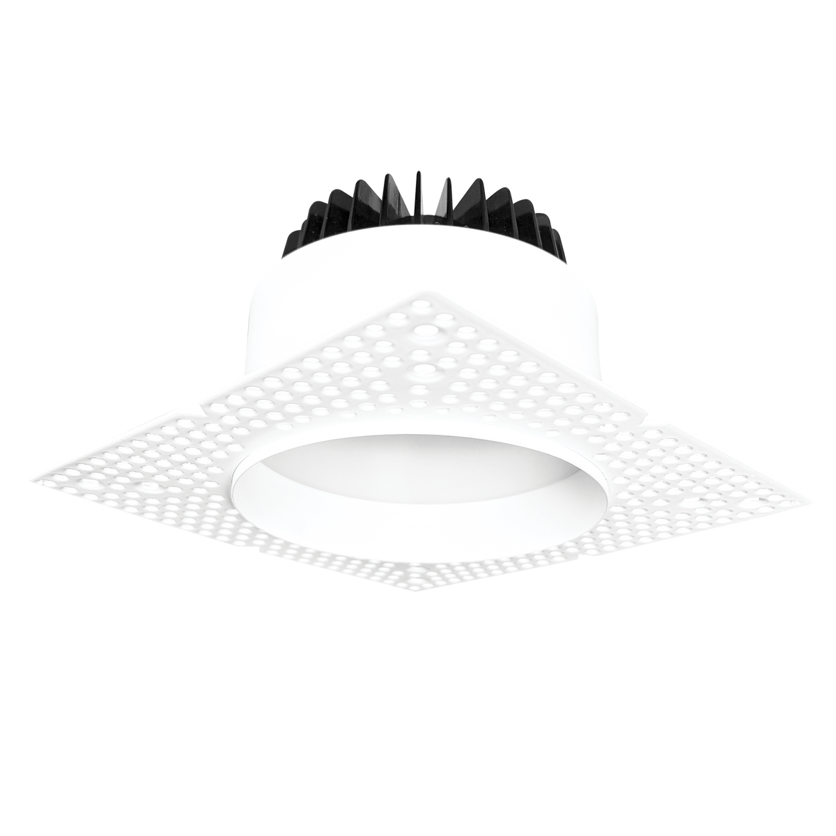 Luxrite LR25438 25W 4" Regressed Trimless Push N' Lock Spotlight - CCT Selectable Universal Voltage/dual Dimming/universal Voltage Round