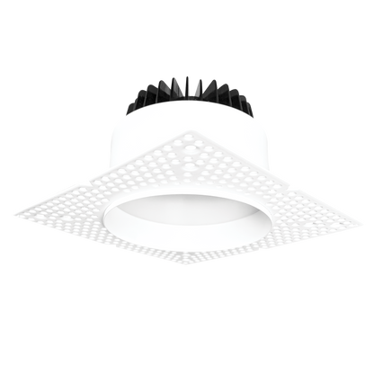 Luxrite LR25438 25W 4" Regressed Trimless Push N' Lock Spotlight - CCT Selectable Universal Voltage/dual Dimming/universal Voltage Round