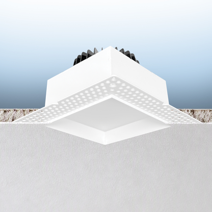Luxrite LR25439 25W 4" Regressed Trimless Push N' Lock Spotlight - CCT Selectable Universal Voltage/dual Dimming/universal Voltage Square