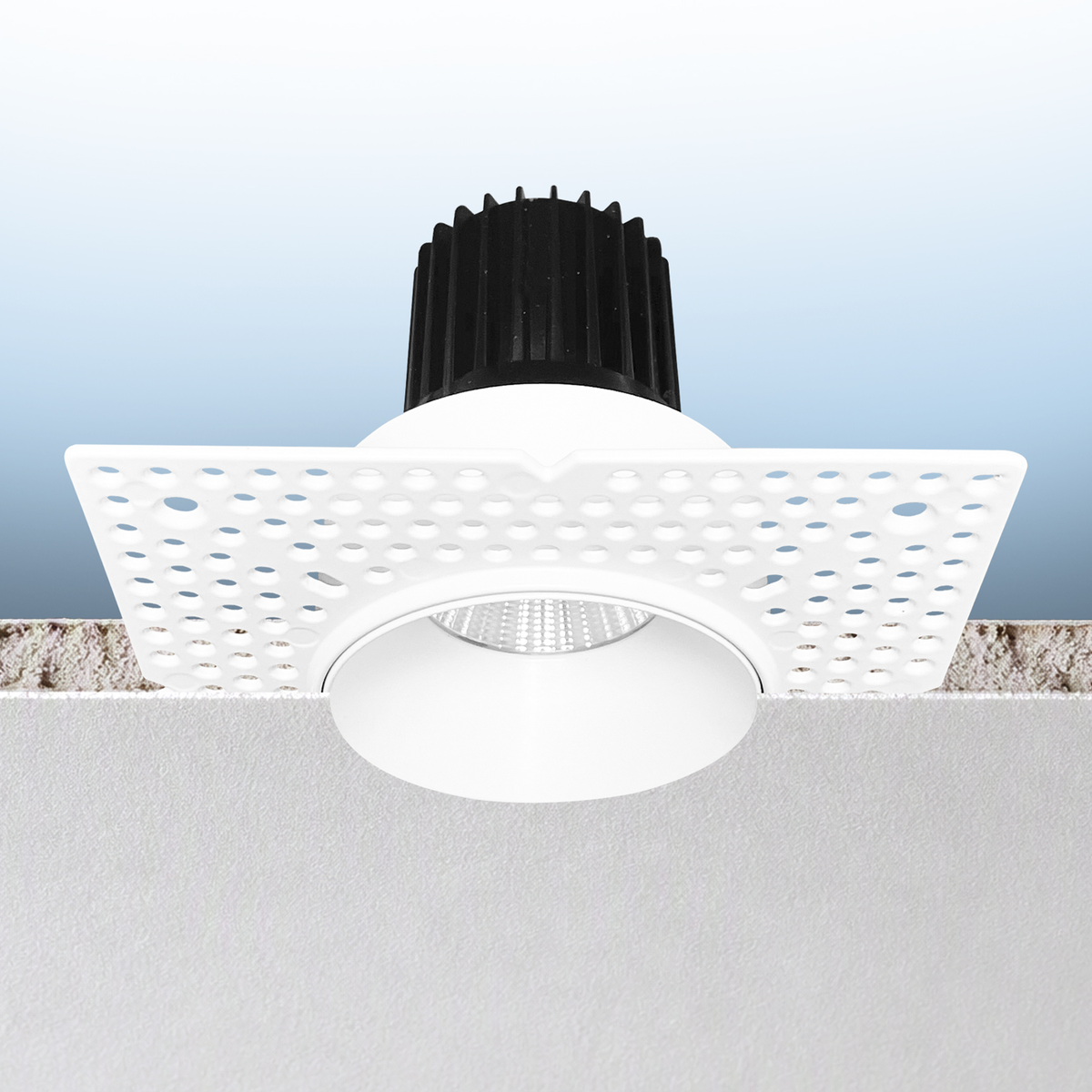 Luxrite LR25445 12W 2" Regressed Trimless Push N' Lock Spotlight - CCT Selectable Dual Dimming/universal Voltage 38º