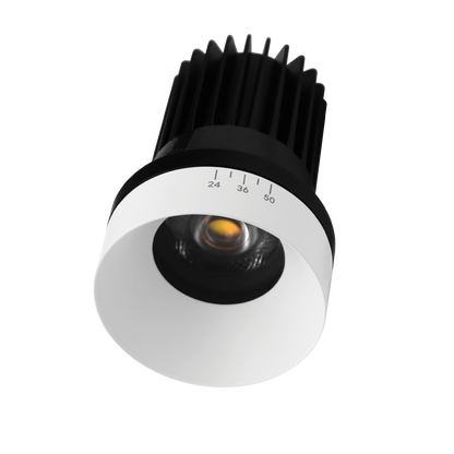 Luxrite LR25453 15W 3" Regressed Trimless Push N' Lock Zoomable Spotlight - CCT Selectable Dual Dimming/universal Voltage