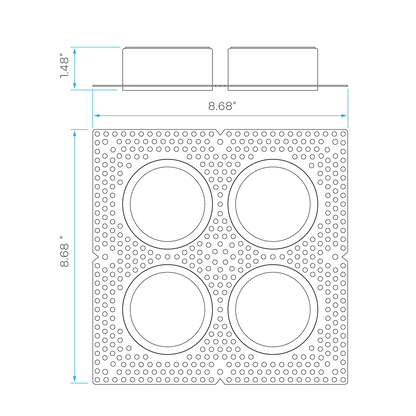 Luxrite LR25459 3" Trimless - 4 Head Plaster Frame
