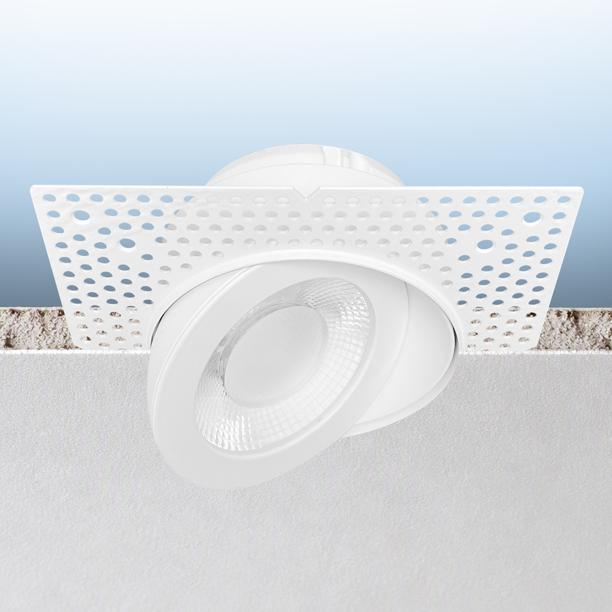 Luxrite LR25462 20W 4" Floating Gimbal Push N' Lock Trimless Spotlight - CCT Selectable Dual Dimming/universal Voltage