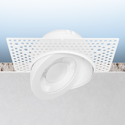 Luxrite LR25462 20W 4" Floating Gimbal Push N' Lock Trimless Spotlight - CCT Selectable Dual Dimming/universal Voltage