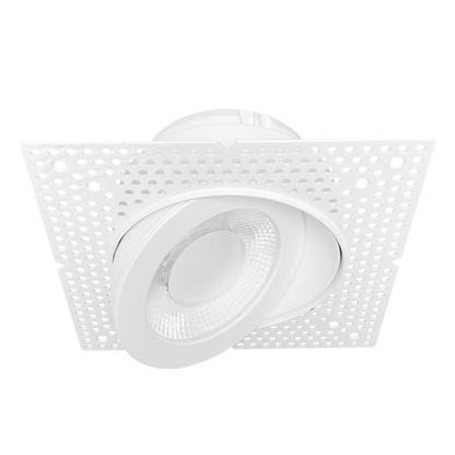 Luxrite LR25462 20W 4" Floating Gimbal Push N' Lock Trimless Spotlight - CCT Selectable Dual Dimming/universal Voltage